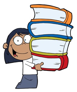 253x300 Book Clipart Image Girl Carrying Stack Of Books