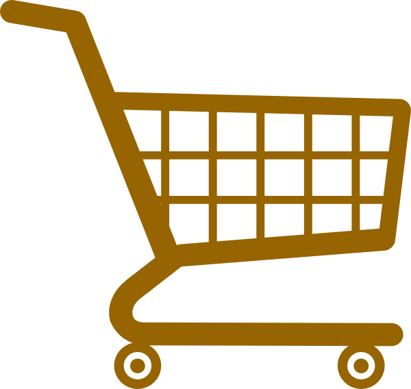 600x568 Shopping Cart Market Brown Clip Art