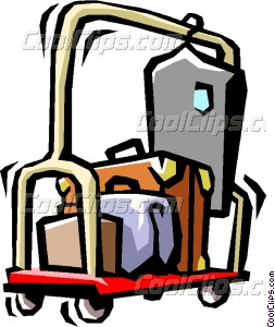 253x300 Hotel Luggage Cart Vector Clip Art