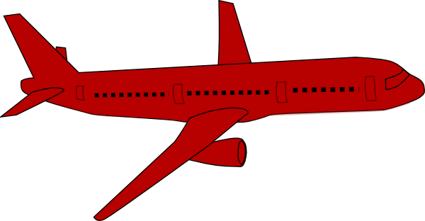 600x312 Red Airplane Clip Art
