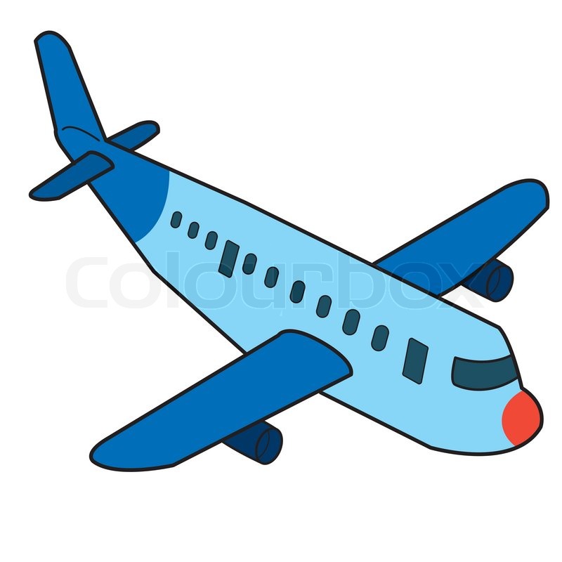 800x800 Cartoon Airplane Isolated On White Background Vector Stock