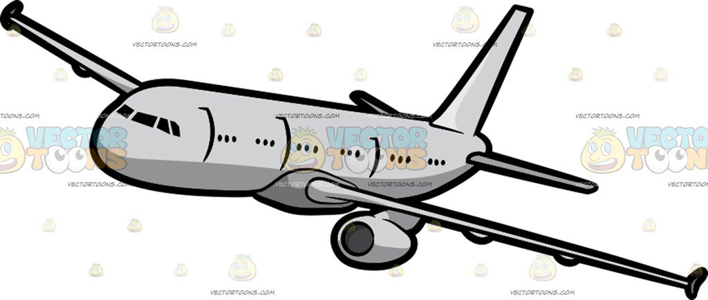 1024x434 An Airplane Cruises In The Air Cartoon Clipart
