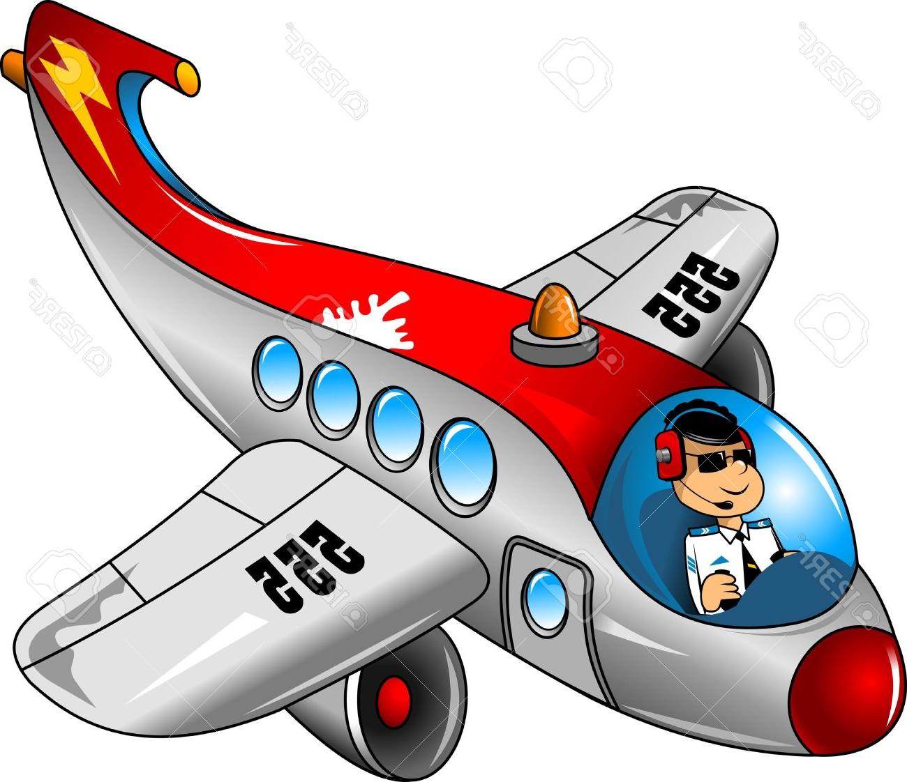 1300x1122 Fun On Beautiful Airplane Pilot Stock Vector Cartoon
