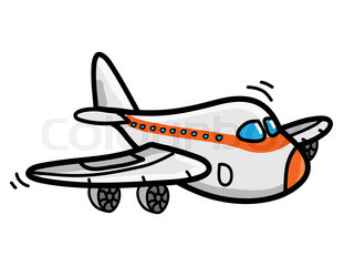 320x240 Cartoon Airplane Isolated On White Background Stock Vector