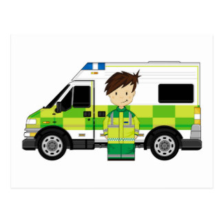 324x324 Cartoon Ambulance Postcards Zazzle