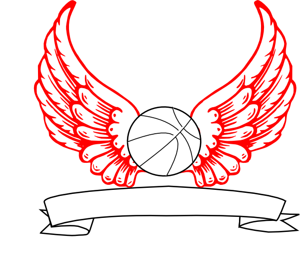 600x539 Basketball Angel Wings Clip Art