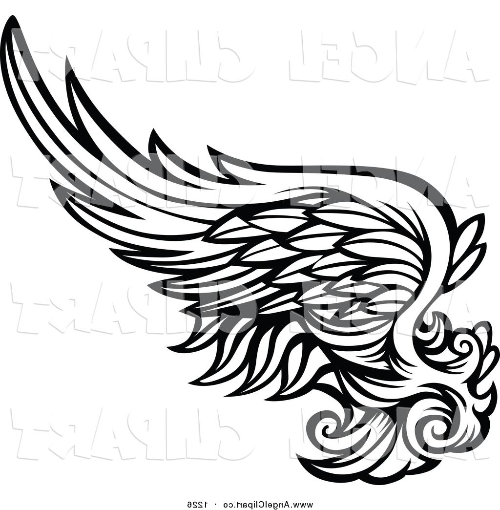 1024x1044 Best 15 Clip Art Of Black And White Feathered Angel Wing By