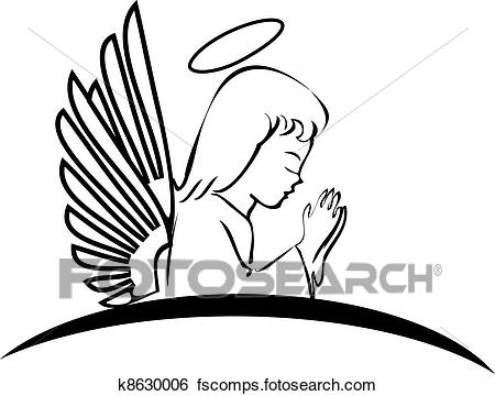 450x360 Clip Art Of Angel Praying Creative Logo K8630006