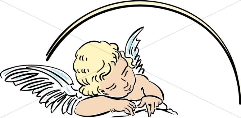 776x382 Angel Clipart Line Art