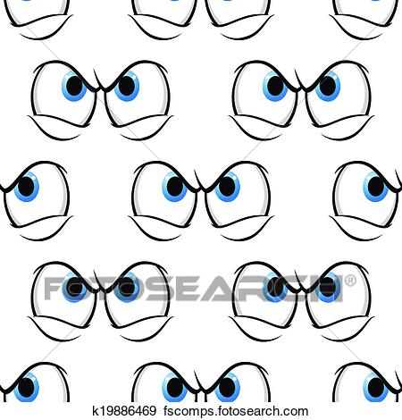 450x470 Clip Art Of Seamless Pattern Of Cross Angry Eyes K19886469