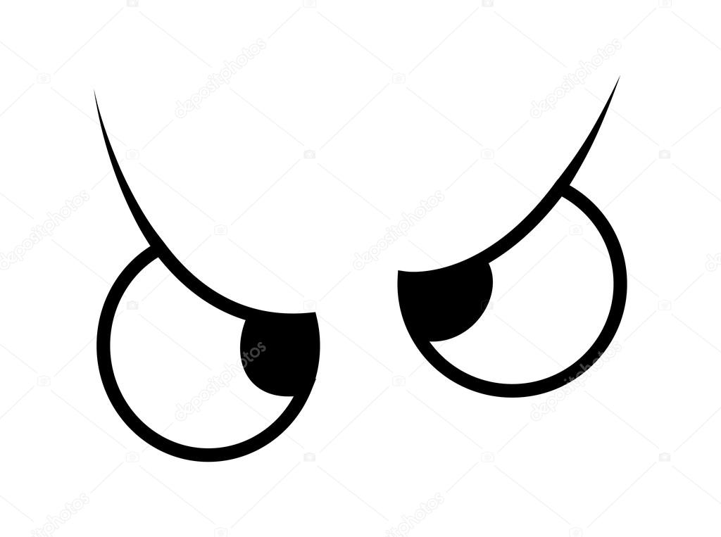 1024x763 Angry Eyes. Cartoon Human Body Part. Vector Illustration Isolated