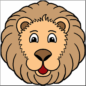304x304 Clip Art Cartoon Animal Faces Lion Color I Abcteach