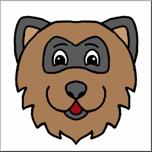 304x304 Clip Art Cartoon Animal Faces Racoon Color I Abcteach