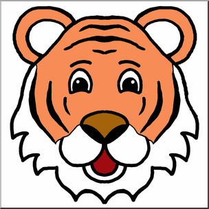 304x304 Clip Art Cartoon Animal Faces Tiger Color I Abcteach