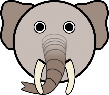 425x371 Elephant With Rounded Face Clip Art Vector, Free Vectors