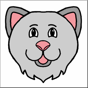304x304 Clip Art Cartoon Animal Faces Cat Color I Abcteach