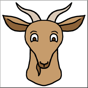 304x304 Clip Art Cartoon Animal Faces Goat Color I Abcteach