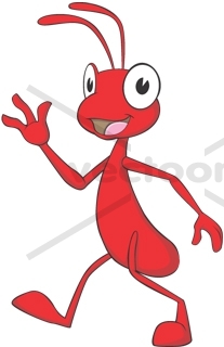 207x320 Cute Smiling Red Ant Walking