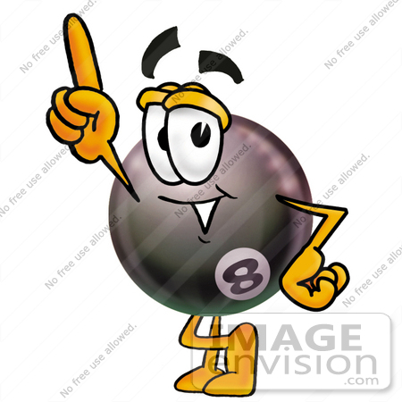 450x450 Clip Art Graphic Of A Billiards Eight Ball Cartoon Character