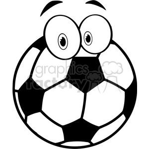 300x300 Royalty Free 102547 Cartoon Clipart Soccer Ball Cartoon Character