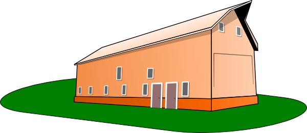 600x261 Orange Cartoon Barn Clip Art