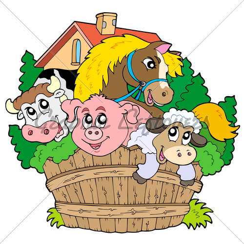500x500 Cartoon Barn Animals Clipart