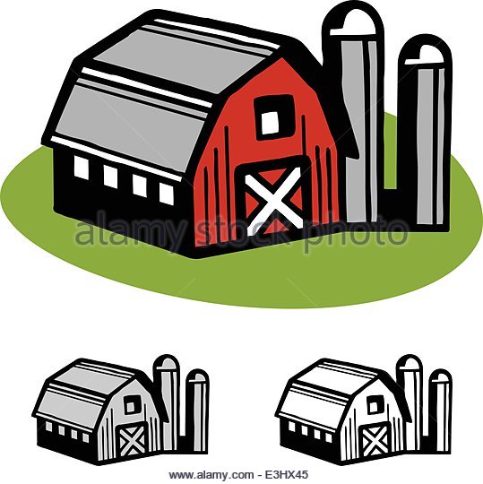 539x540 Cartoon Illustration Red Farm Barn Stock Photos Amp Cartoon
