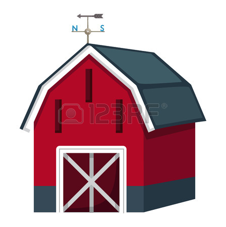 448x450 Hand Drawn, Sketch, Doodle Illustration Of Barn Royalty Free