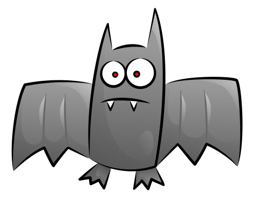 500x389 Nice Cartoon Bat Filled With Great Shadows And Colored In Grey