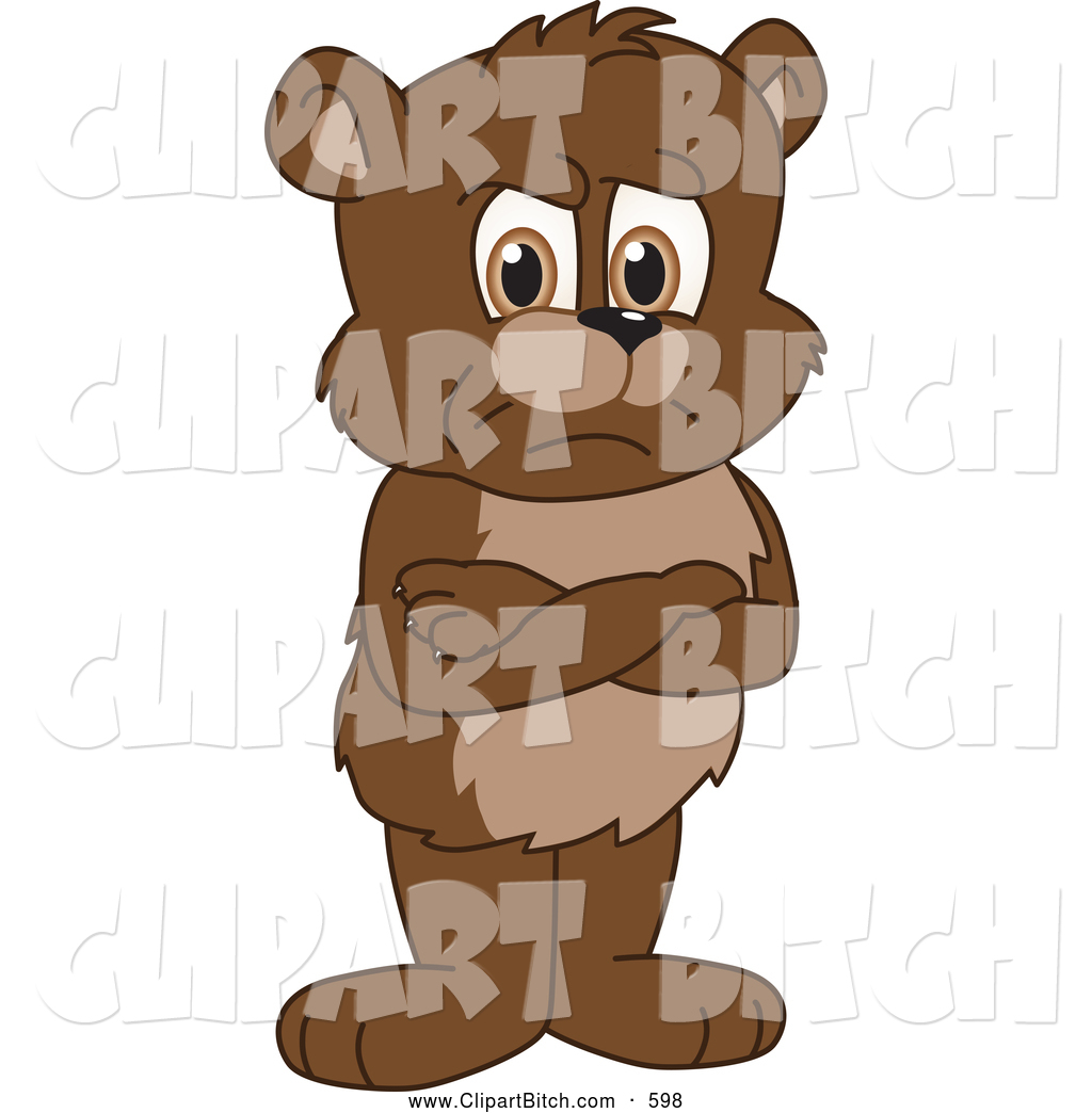 1024x1044 Clip Vector Cartoon Art Of A Mad Bear Cub School Mascot Standing
