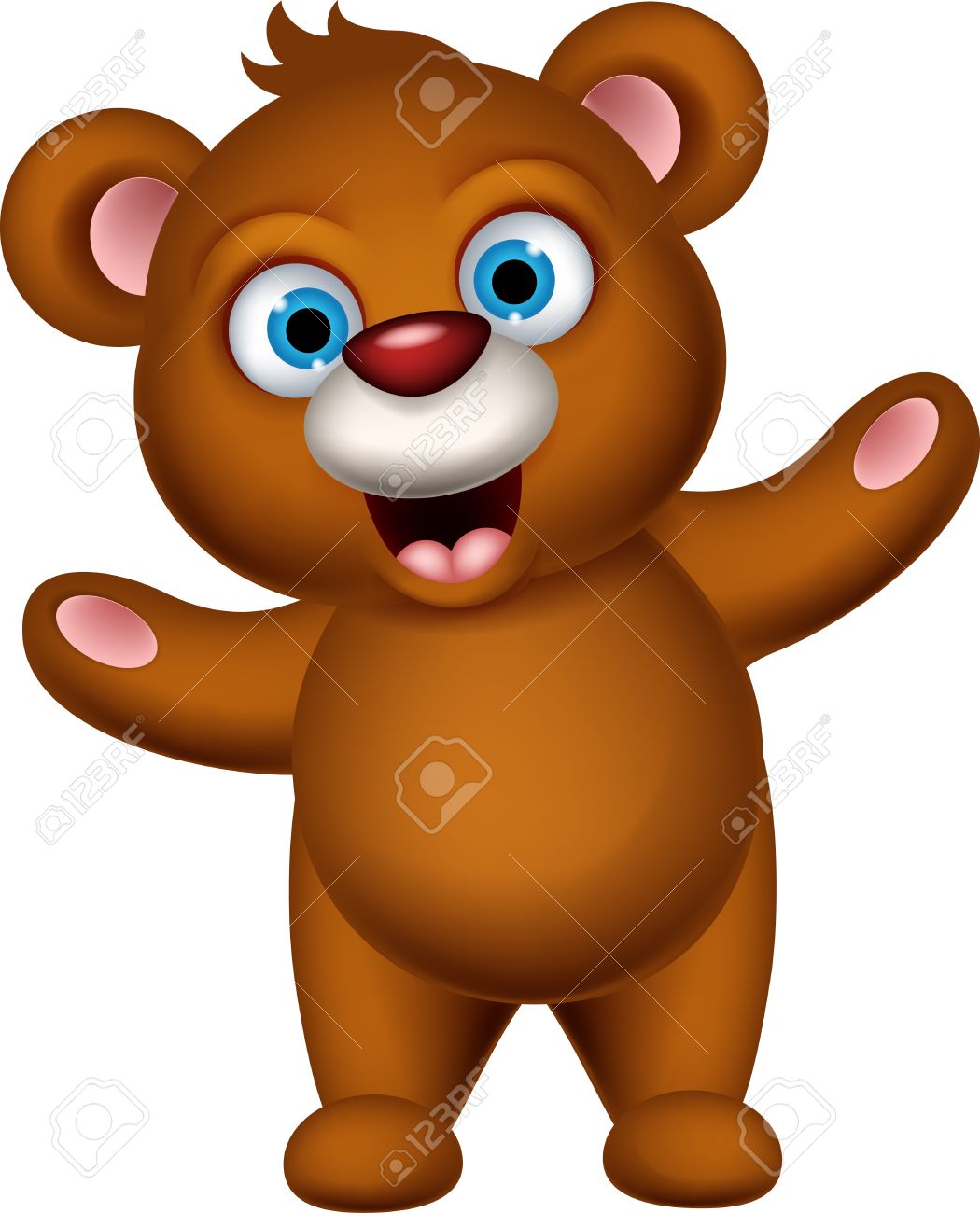 1050x1300 Cute Brown Bear Cartoon Posing Royalty Free Cliparts, Vectors,