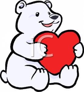 275x300 Art Image A Polar Bear Cub Holding A Red Heart