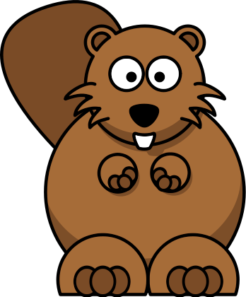 348x420 Cartoon Beaver Clipart
