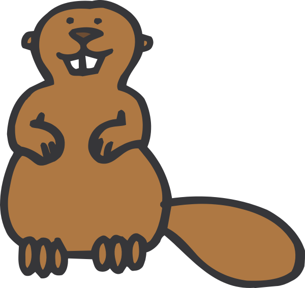 600x567 Simple Beaver Cartoon Clip Art