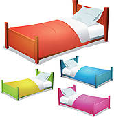 166x170 Clip Art Of Cartoon Home Furniture Bed K8871927