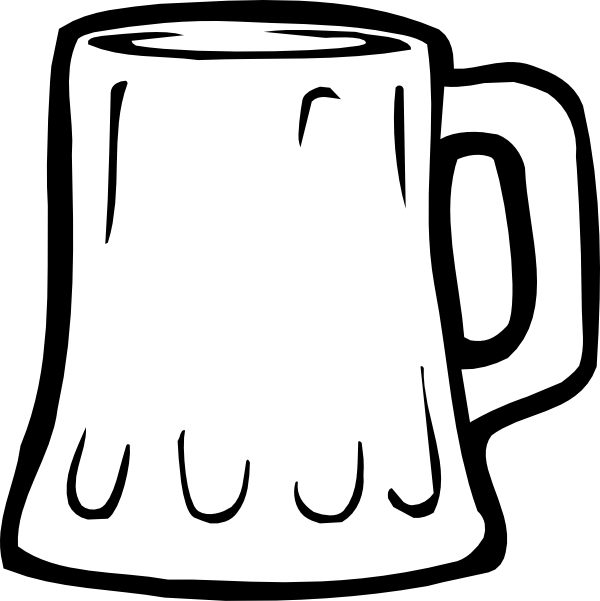 600x601 Beer Mug Black And White Clip Art