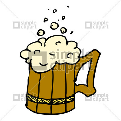 400x400 Cartoon Wooden Beer Mug Vector Image