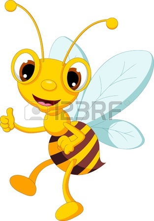 313x450 Bees Cartoon Holding Flower And A Beehive With Forest Background