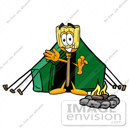 450x450 Cliprt Graphic Of Straw Broom Cartoon Character Camping