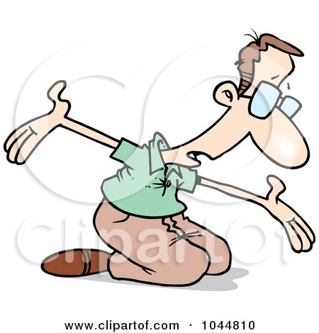 450x470 Royalty Free (Rf) Clip Art Illustration Of A Cartoon Man Kneeling