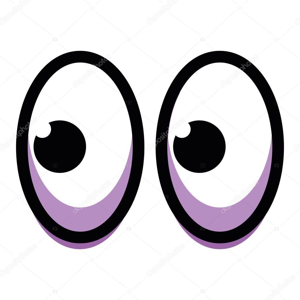 1024x1024 Cartoon Big Eyes Isolated On White Background Stock Vector