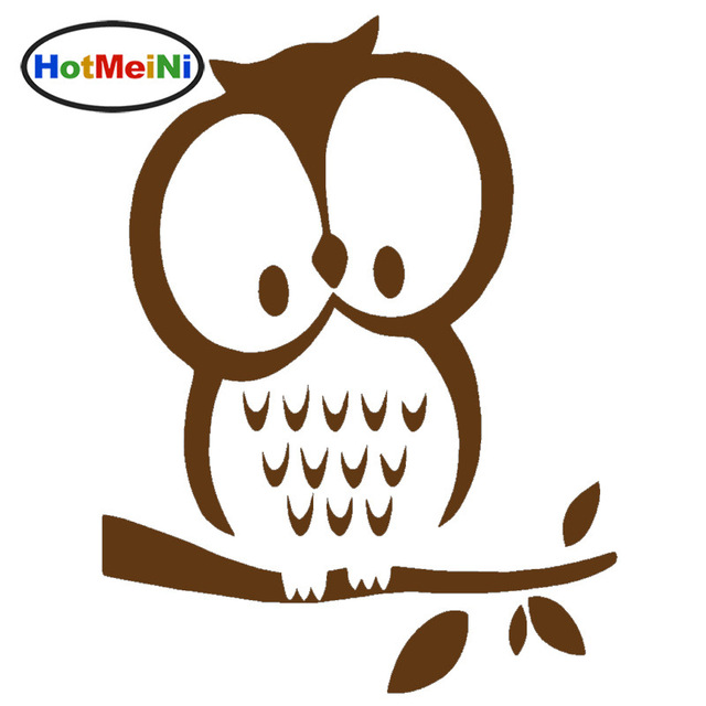 640x640 Hotmeini Cute Cartoon Big Eyes Owl In Tree Funny Car Sticker