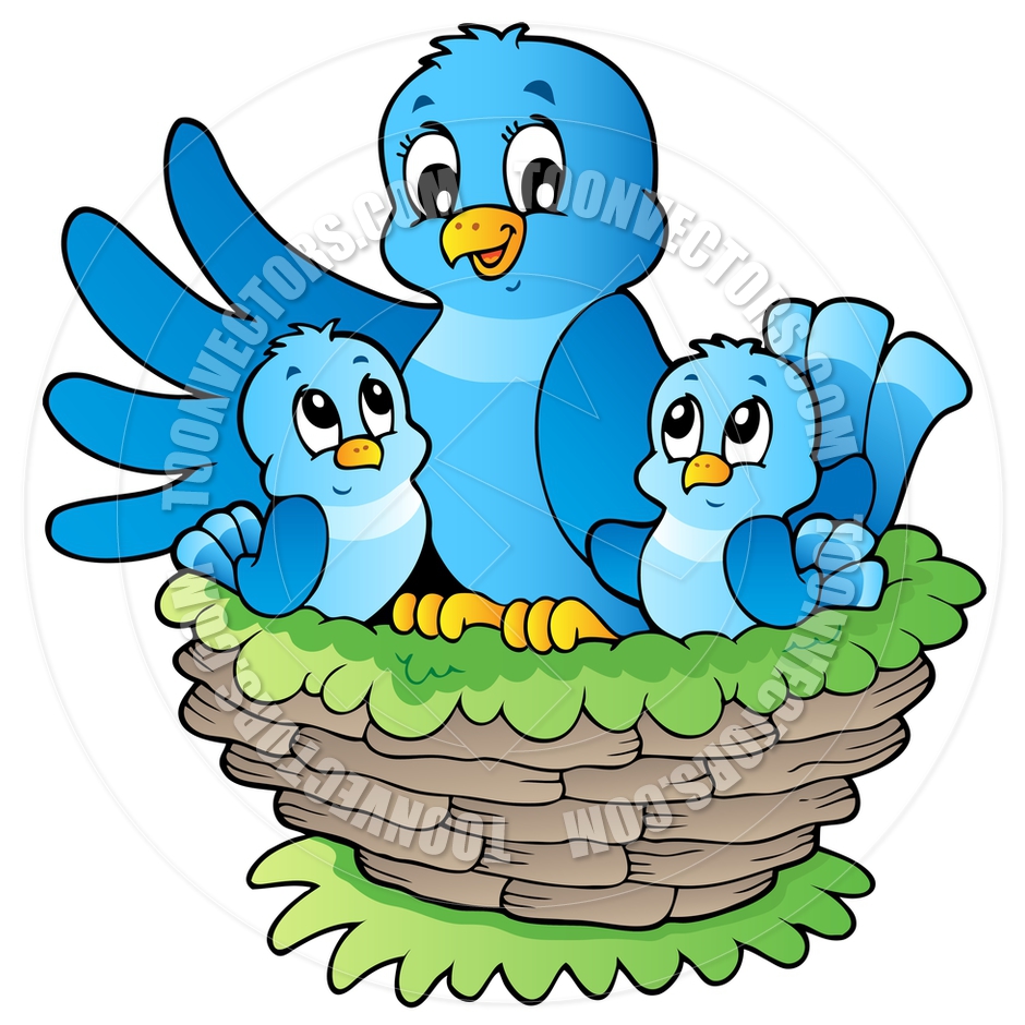 940x940 Cartoon Birds In Nest By Clairev Toon Vectors Eps