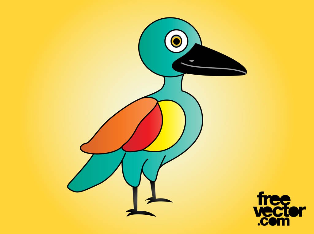1024x765 Free Bird Cartoon Colorful Cartoon Bird Vector Art Graphics