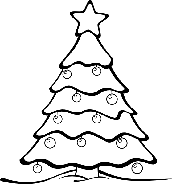 558x599 Cartoon Christmas Tree Black And White Find Craft Ideas