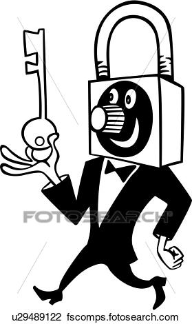 279x470 Clipart Of , Cartoon, Element, Key, Lock, Locksmith, Trade