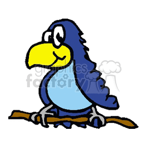 300x300 Royalty Free Cartoon Blue Jay Perched On A Branch 130190 Vector