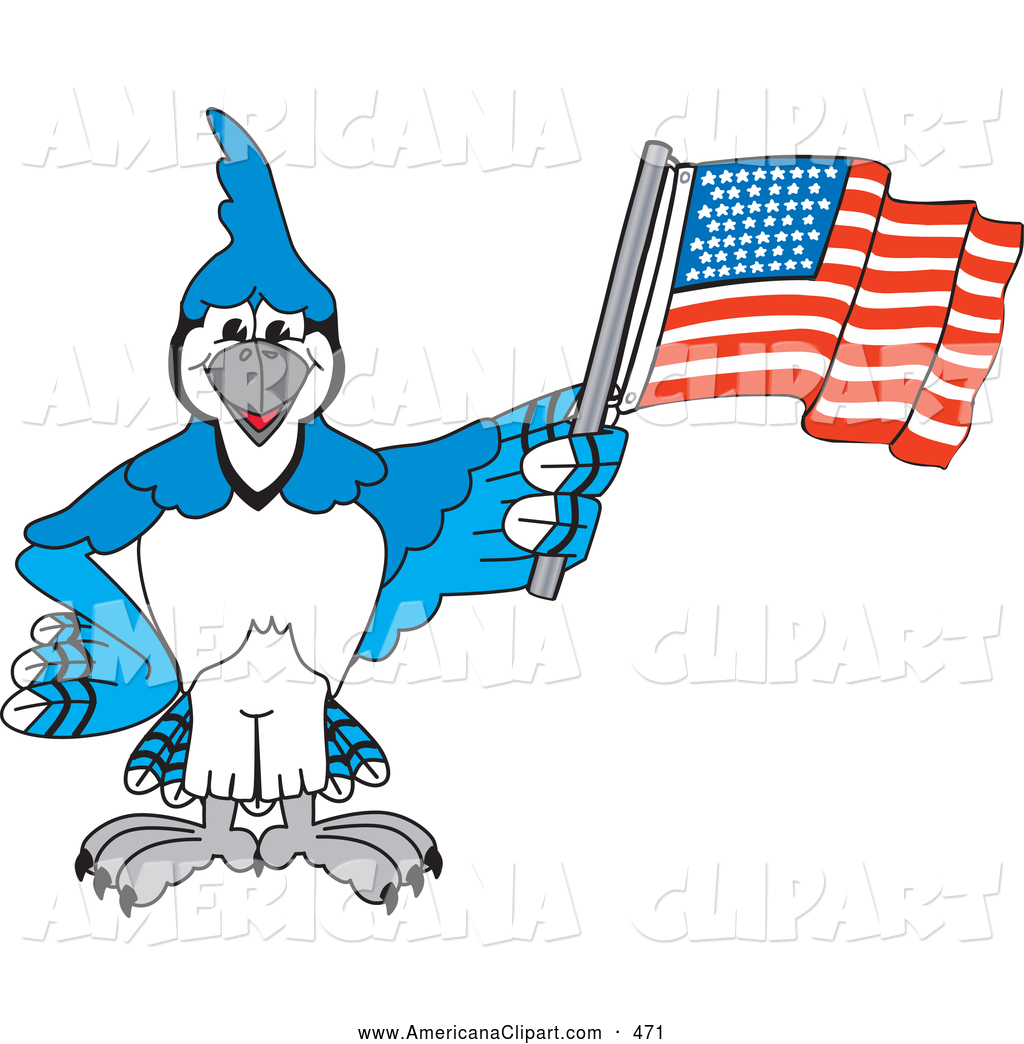 1024x1044 Americana Vector Cartoon Clip Art Of A Patriotic Blue Jay