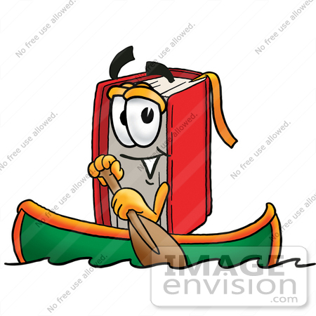 450x450 Clip Art Graphic Of A Book Cartoon Character Rowing A Boat