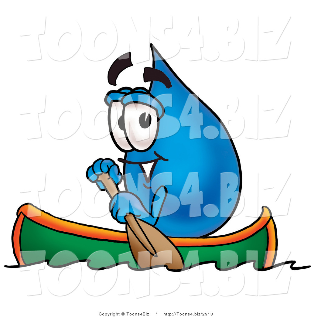 1024x1044 Illustration Of A Cartoon Water Drop Mascot Rowing A Boat By